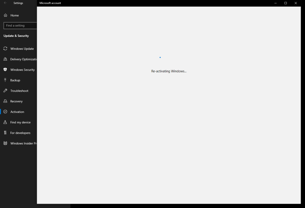 Windows trying to reactivate